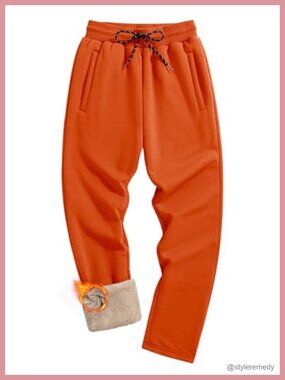 Mens Fleece Sherpa Lined Sweatpants Winter Thermal Jogger